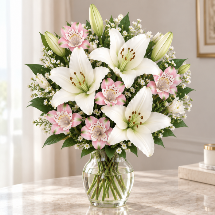 Букет лилий и альстромерий , фото 2